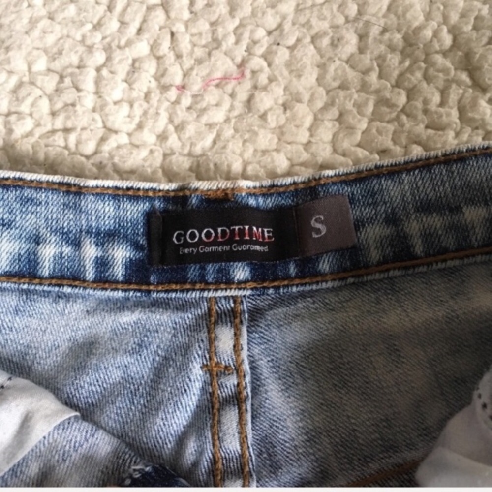 Good time High Rise Destroyed Stone Washed Shorts - Picture 5 of 6